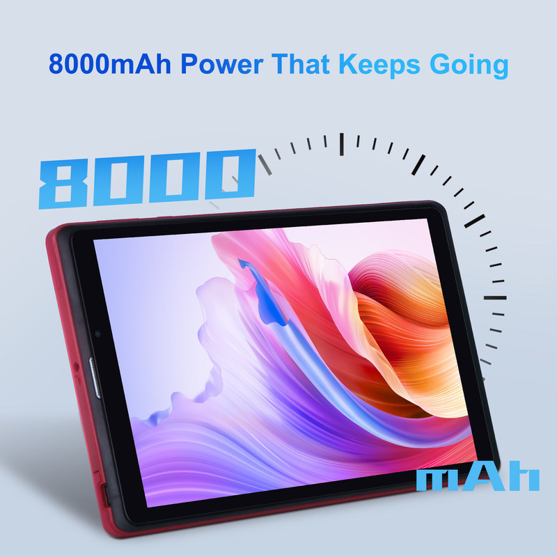 C idea 8 cali Android 12 Tablet 8GB RAM 512GB ROM 8000mAh Bateria 5+8MP Kamera dla studentów z obsługą SIM CM818-czerwony