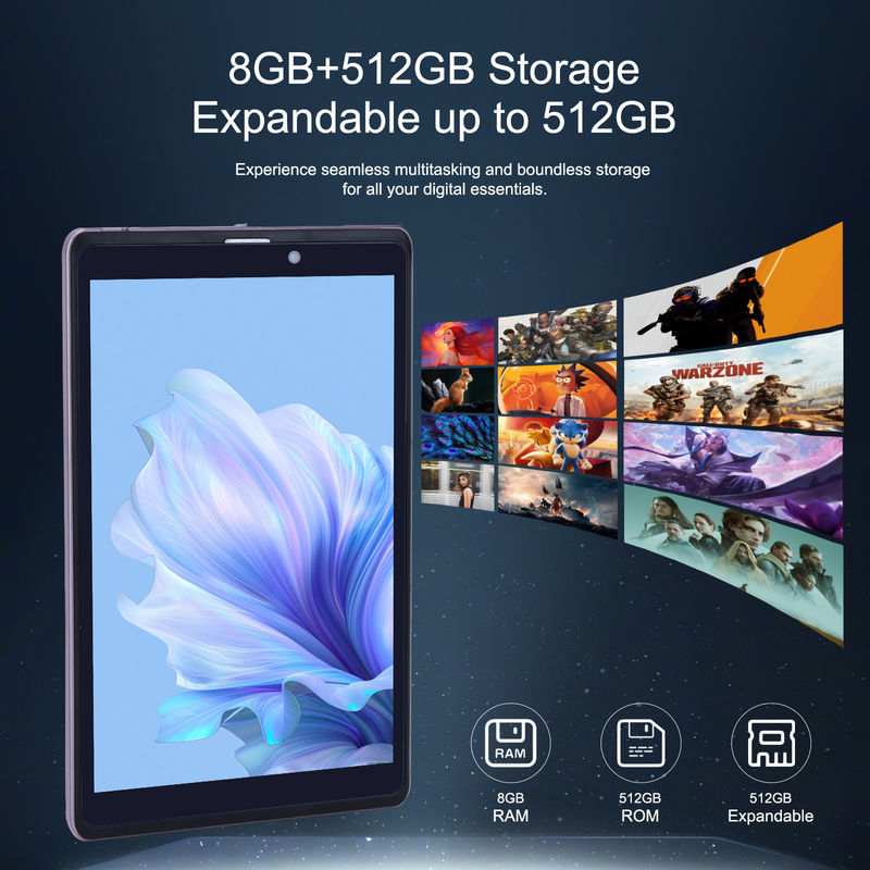 C idea 8 cali Android 12 Tablet 8000mAh Bateria 5+8MP Kamera 8GB RAM 512GB ROM dla edukacji uczenia się CM818-różowy
