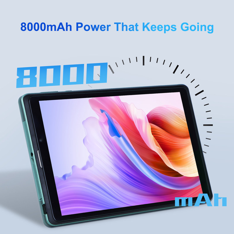 C idea 8 Inch Android Tablet PC Z Androidem 12 OS Quad Core CPU 8GB RAM 512GB Przechowywanie IPS HD Display CM818-Green