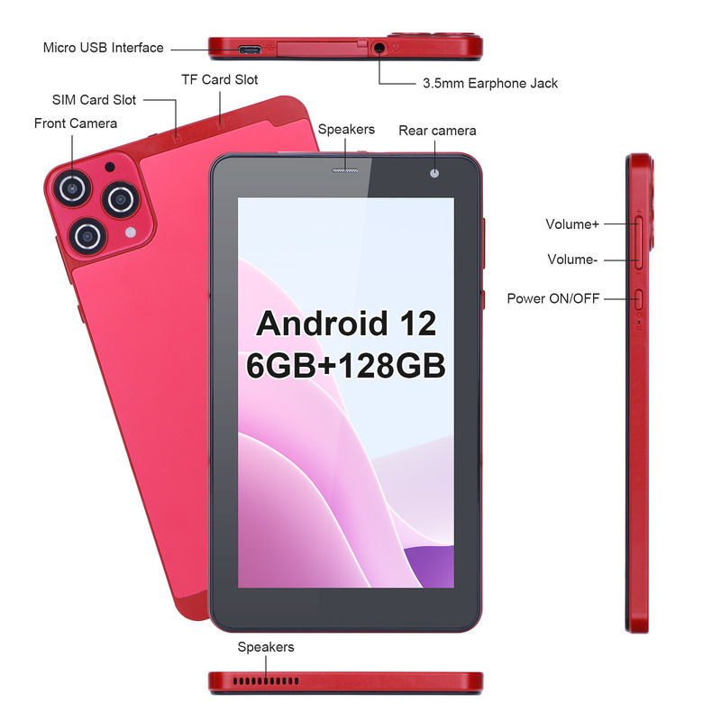 C Idea 7-calowe małe tablety Quad Core WiFi 5G Android Tablet PC For Education CM515 ((czerwony))