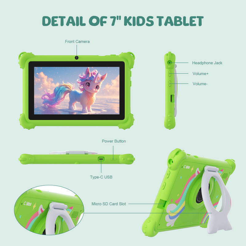 C Idea 7 Inch WIFI Kidspad Android System 6+128GB Tablet For Kids z obudową CM88