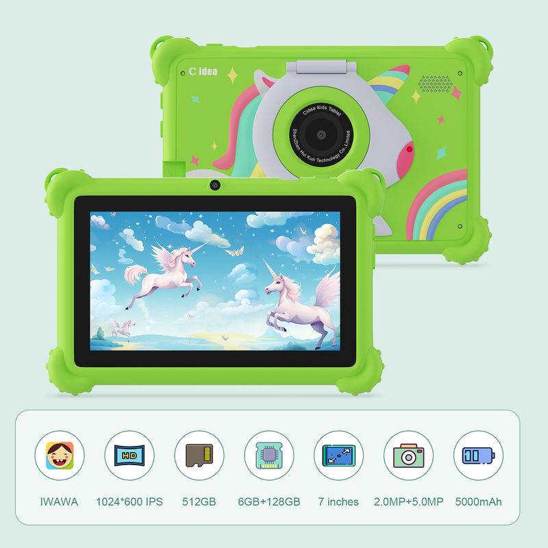 C idea Kids Tablet 2024 Edukacyjna zabawa z wyświetlaczem HD i obudową ochronną Tablet CM88