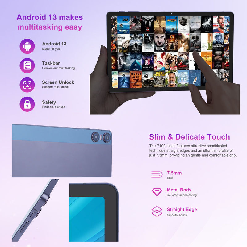 C idea Android 13 Dual Camera 5MP+13MP Z 1200*2000 2K Screen 11 Inch Tablet PC P100