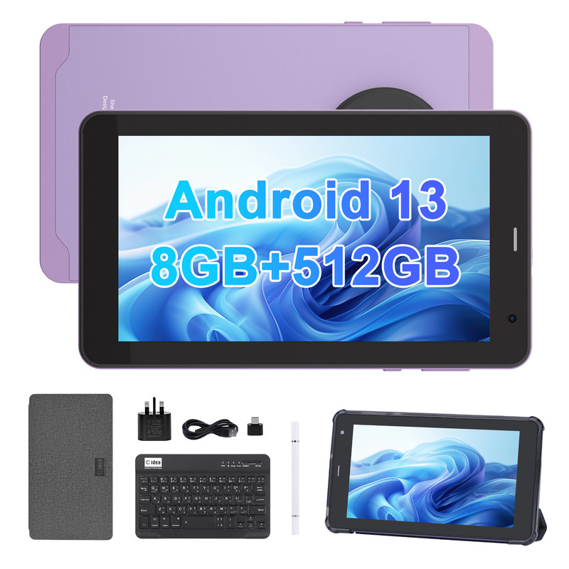 C Idea Android 13 z 6000mAh 7 Inch Tablety Tablet edukacyjny PC z długopisem CM518 Pro Purple