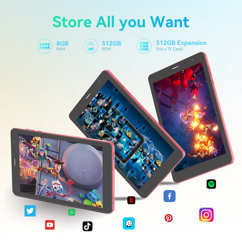 C Idea 5g Android Tablet 8+512gb 8 Inch Tablet dla studentów z SIM i Wi-Fi Cm828 Czerwony