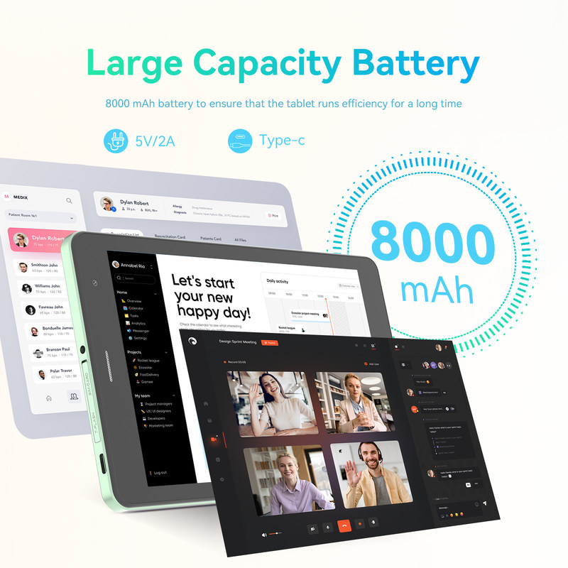 C Idea Wysokiej rozdzielczości Wyświetlacz 8 cali Tablet Pc Z 800x1280 Ips Ekran Dla Nastolatków Edukacja CM828 Zielony