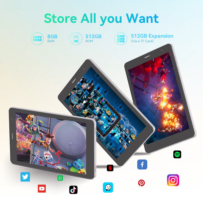 C Idea 8 Inch Tablety Dual Camera Touch Screen Smart Tablet Pc z połączeniami telefonicznymi CM828 Silver