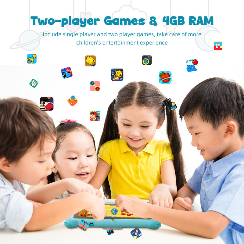 Najnowsze tablety C Idea 4+32GB Android 13 Tablet Kidspad z edukacyjnym APP CM91 niebieski