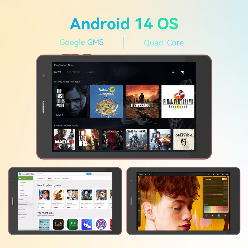 C Idea Factory 8 Inch 800*1280hd IPS Ekran dotykowy 8+512gb 8000mah Podwójna kamera Android Tablet Pc Z SIM Dla studentów CM828 Czerwony