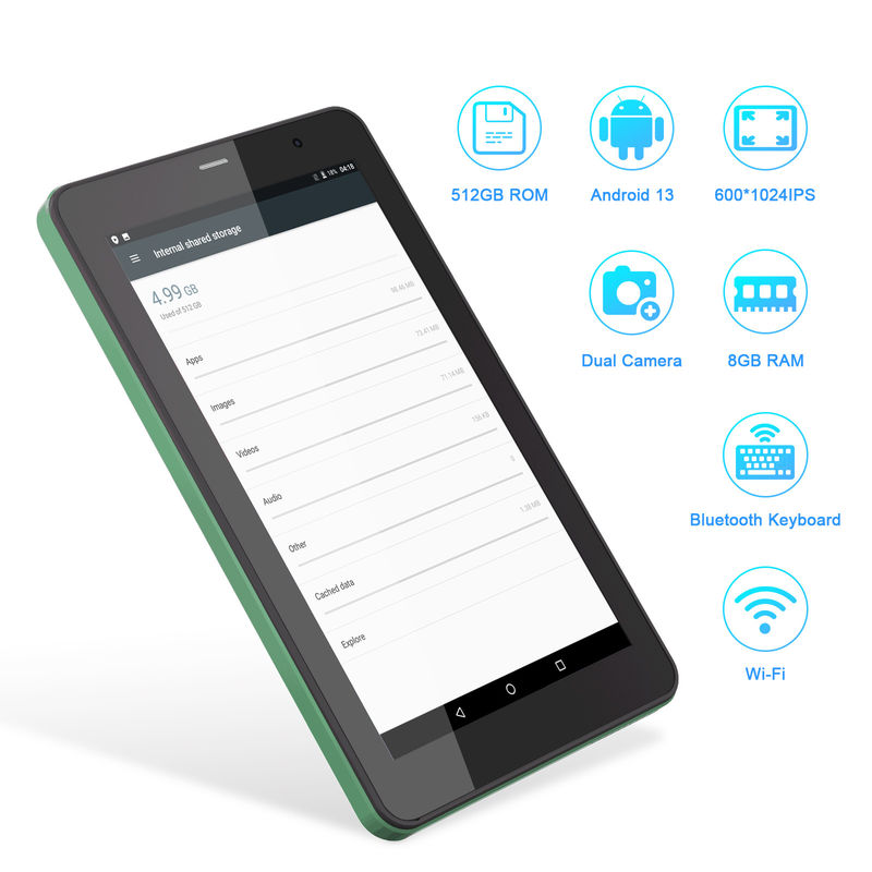 C Idea 7 Inch Tablet Pc Android 13, 8+512gb with Sim-Compatible Smart Tablet For Students CM518pro Green