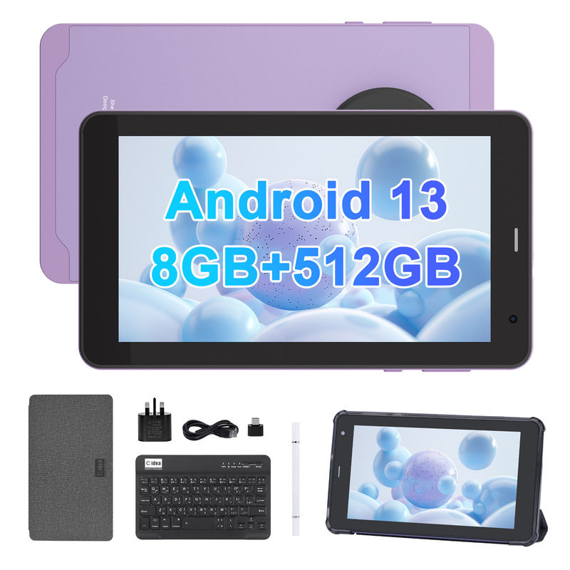 C Idea Android 13 Tablet edukacyjny, 8+512GB, przenośny 7-calowy tablet PC z obsługą SIM