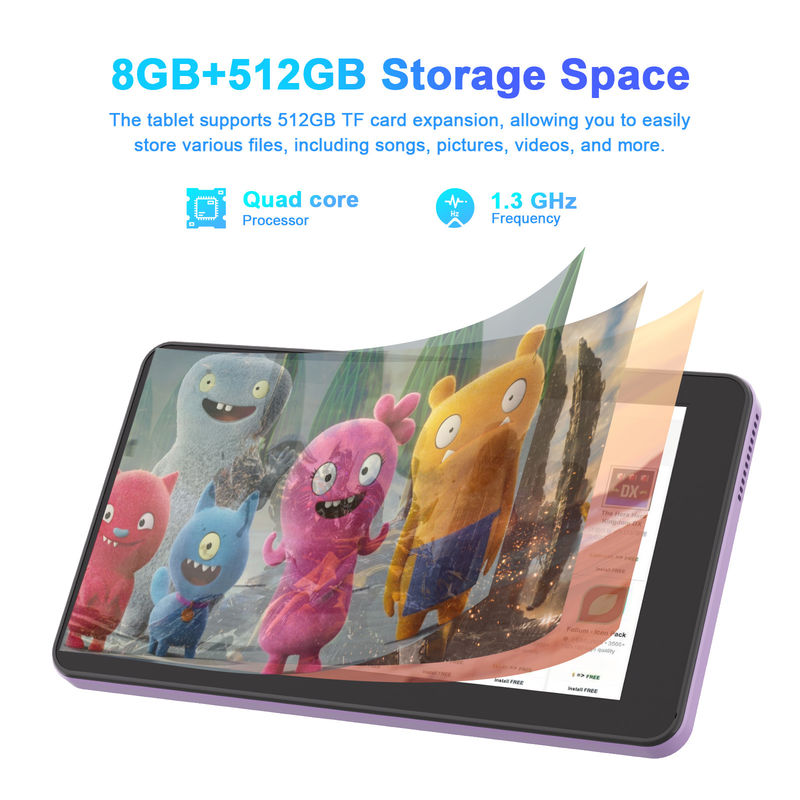 C Idea Android 13 Tablet edukacyjny, 8+512GB, przenośny 7-calowy tablet PC z obsługą SIM