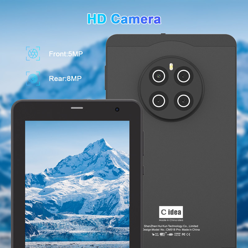 C Idea 7 Inch Tab, 8GB RAM, 512GB pamięci masowej, slot SIM, Android 13 Tablet PC dla uczniów