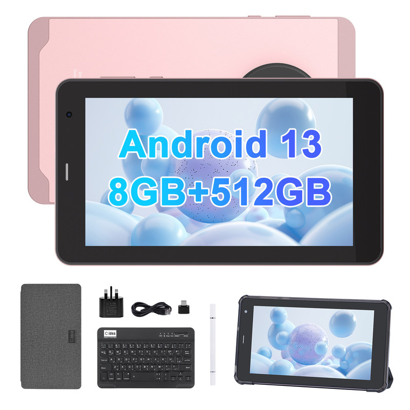 C Idea 7-calowy Android Tab, 8+512GB, Quad Core, Tablet Edukacyjny Idealny dla studentów  CM518pro Pink