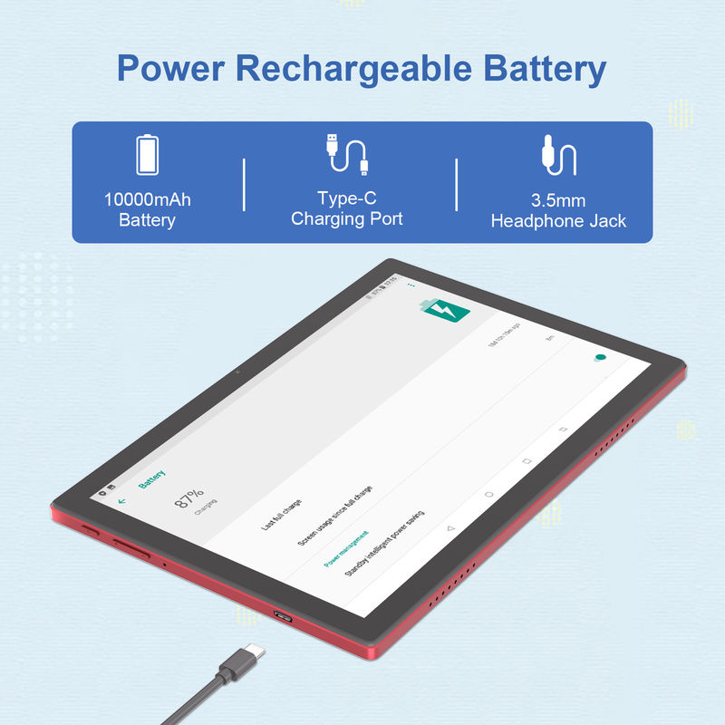 C Idea 10,1 cali Android 14 Smart Tablet Pc Z Podtrzymaniem Podwójnej SIM CM8200Plus czerwony