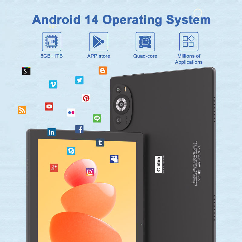 C Idea 10,1 cali Tablet Wi-Fi z obsługą SIM Klawiatura Edukacyjny Tablet Android Pc M8200 Plus Czarny