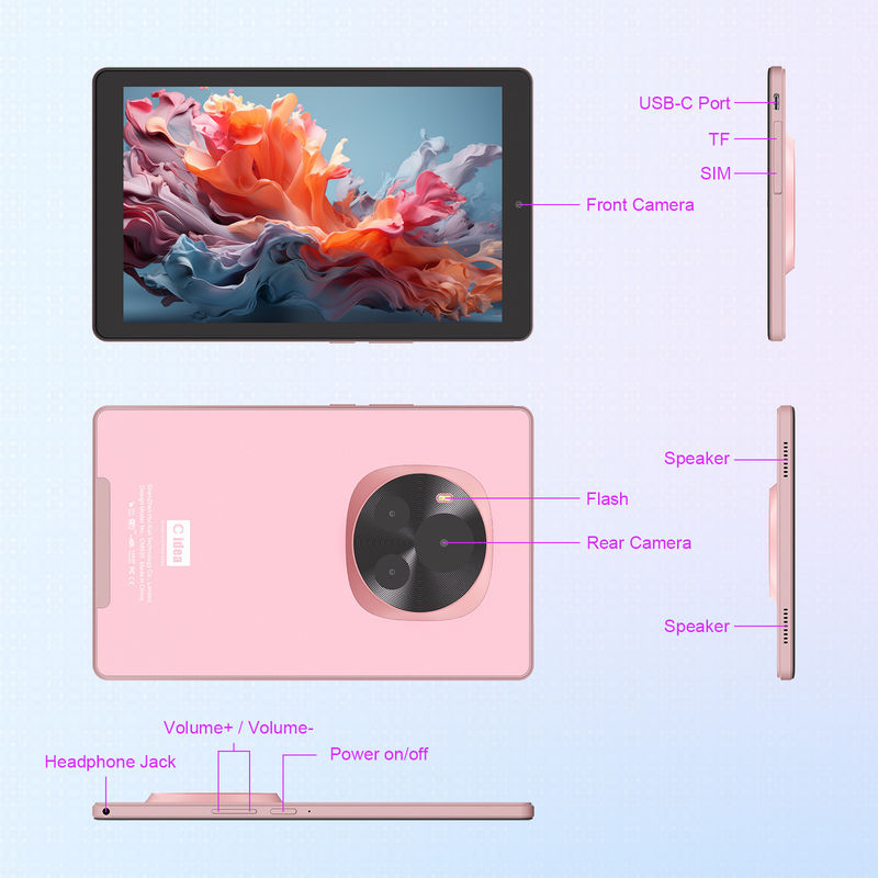 C idea Android Tablet IPS Ekran z obsługą SIM 9 cali Tablet PC dla nastolatków CM935 różowy