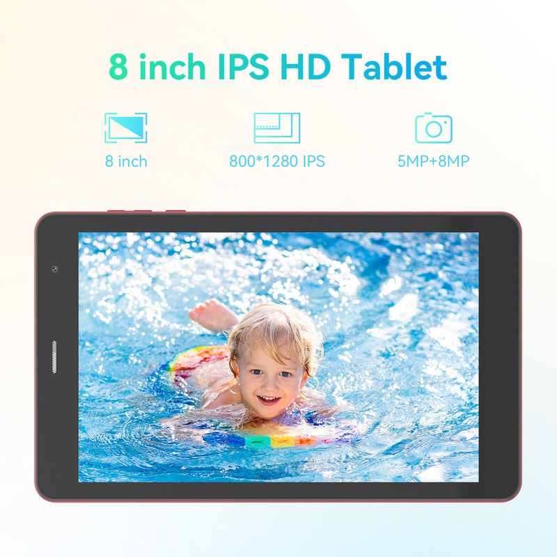 C Idea 5G Android Tablet 8 Inch Tablet dla studentów z SIM i Wi-Fi Cm828 Red