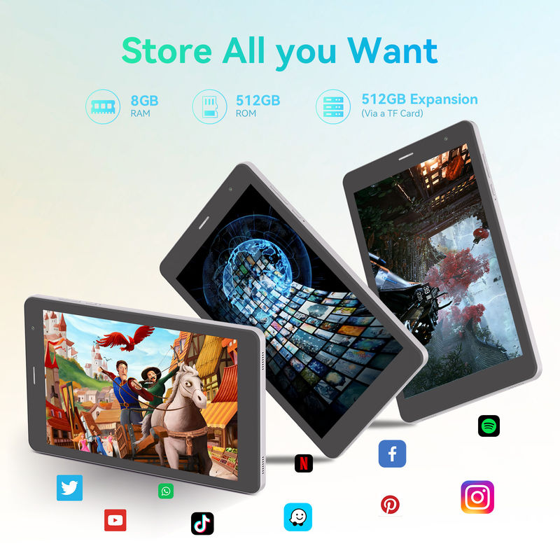 C Idea 8 Inch Tablety Dual Camera Touch Screen Smart Tablet Pc CM828 Srebrny