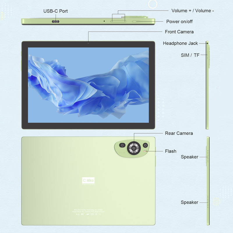 C Idea WIFI Android 14 Tablety z ekranem dotykowym z klawiaturą i myszą CM8200plus Green