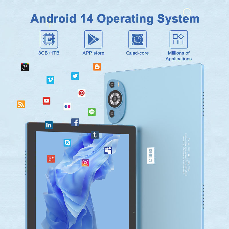 C Idea Android 14 Ekran dotykowy 10,1-calowy Tablety z długopisem CM8200plus Niebieski