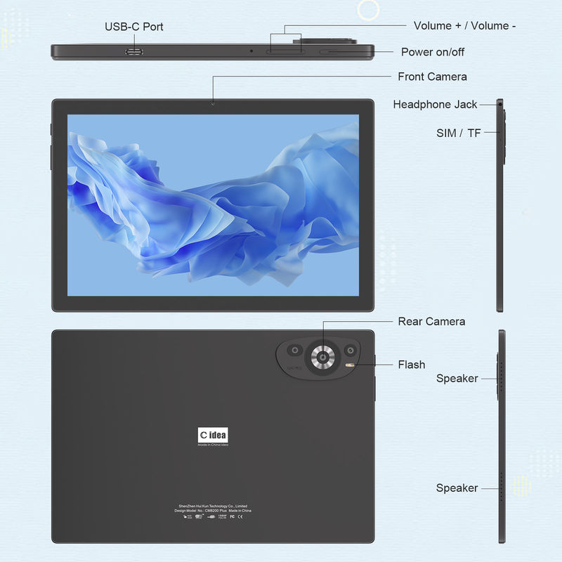 C Idea 10,1 cali Tablet 5G z obsługą SIM Klawiatura Edukacyjny Tablet Android Pc M8200 Plus Czarny