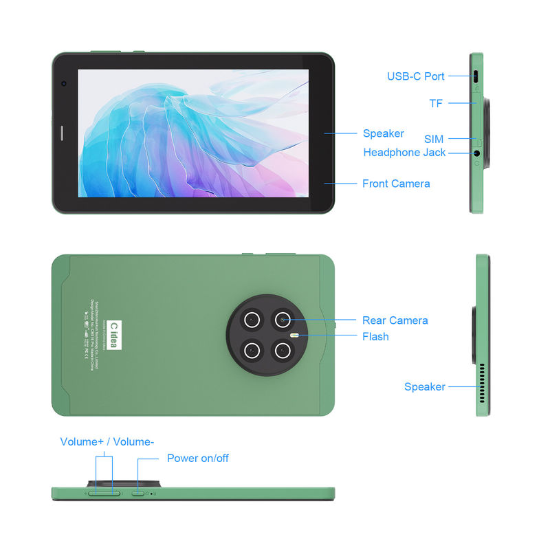 C Idea 7-calowe tablety z SIM Wifi Android Smart Tablet PC CM518 Pro Zielony