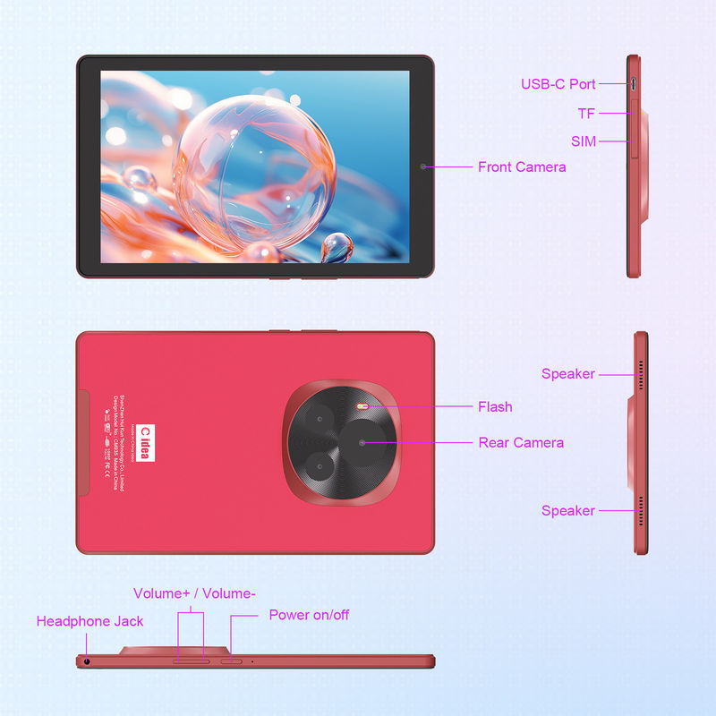 C Idea MTK Quad Core Tablet 9 Inch Android Tablet z długopisem i obudową CM935 Red