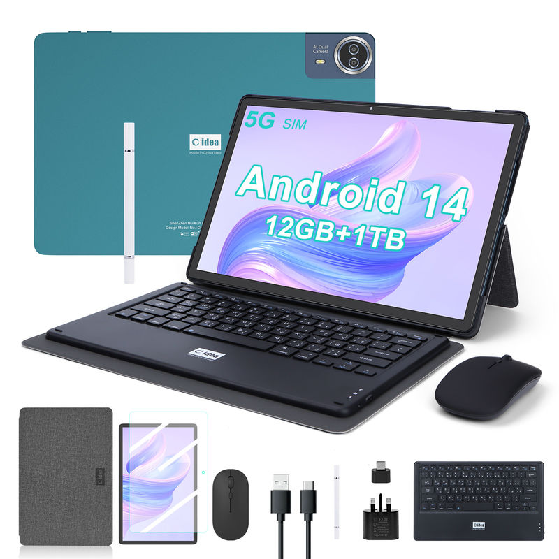 C Idea 14 Inch Tablet Duże przechowywanie Smart Tablet PC z klawiaturą CM14000 plus niebieski
