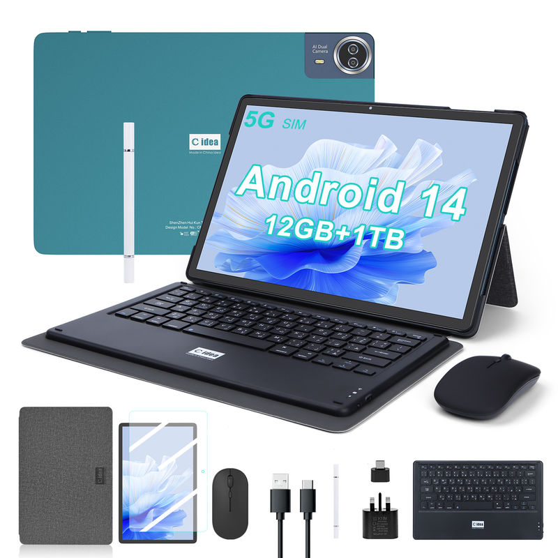 C Idea 14 Inch Tablet Duża bateria Smart Tablet PC z klawiaturą i myszą CM14000 plus niebieski