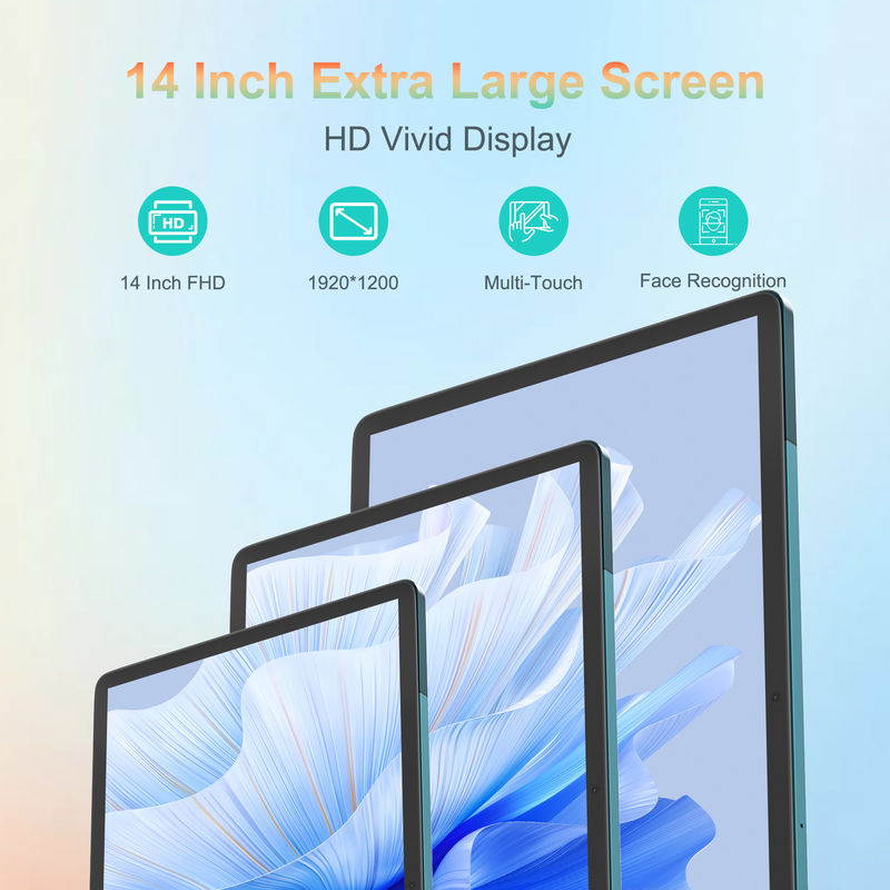 C Idea 14 Inch Tablet Duża bateria Smart Tablet PC z klawiaturą i myszą CM14000 plus niebieski