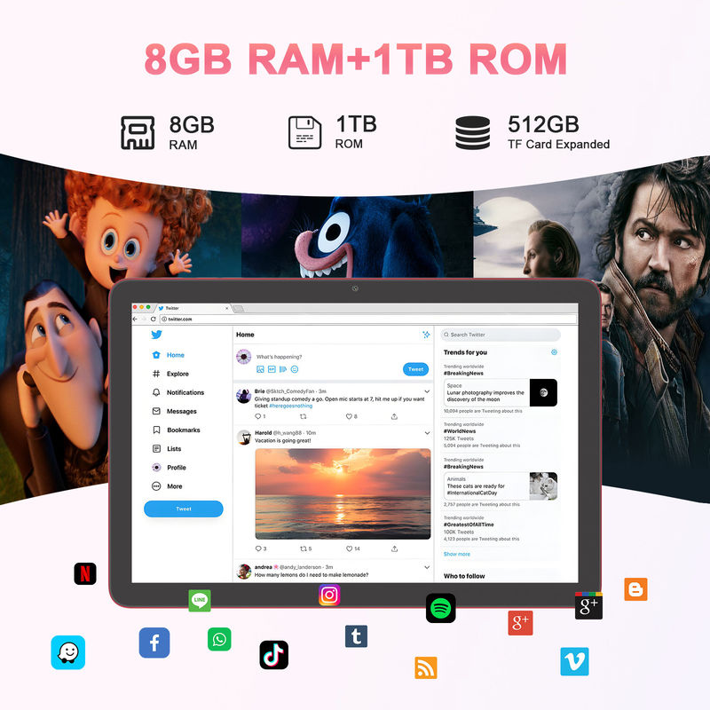 C Idea 10,1 cali 5g Tablet 8GB RAM Tablet z ekranem dotykowym PC dla edukacji CM8300 Plus Czerwony