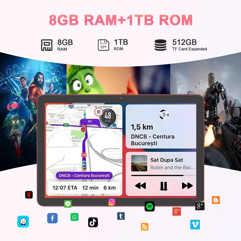 C Idea Tablet 10,1 cali 5G LTE Tablet z ekranem dotykowym Tablet PC For Entertainment CM8300 Plus Red
