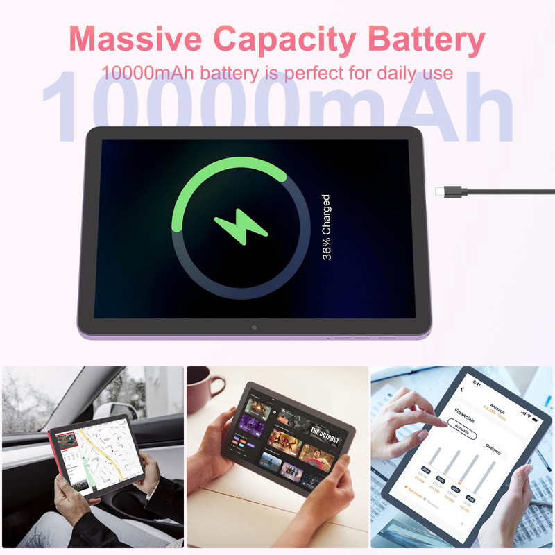 C Idea Tablet 5G z podwójnym aparatem 10 cali Tablet Pc For Education CM8300 Plus Purple