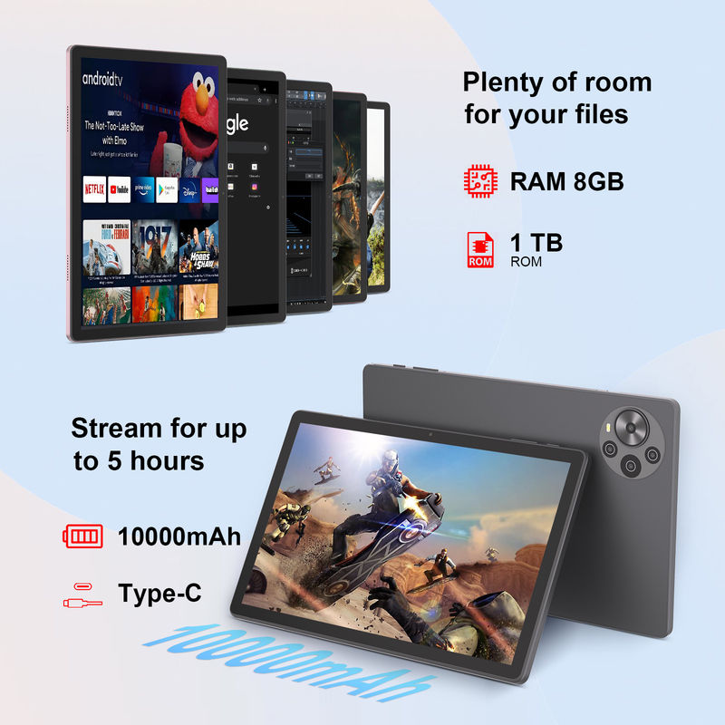 C Idea 10,5 Inch Tablet PC 2K Screen Najnowszy Tablet Android dla studentów Cm10500 Plus Szary