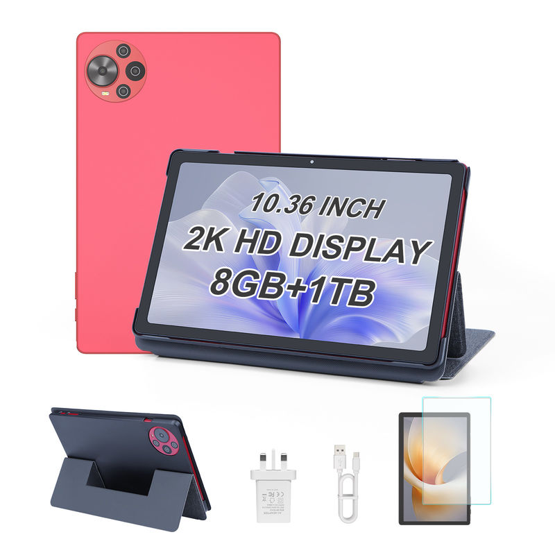 C Idea Android 14 Tablet Tablet edukacyjny z ekranem 2k dla uczniów z klawiaturą i myszą CM10500 Plus Red