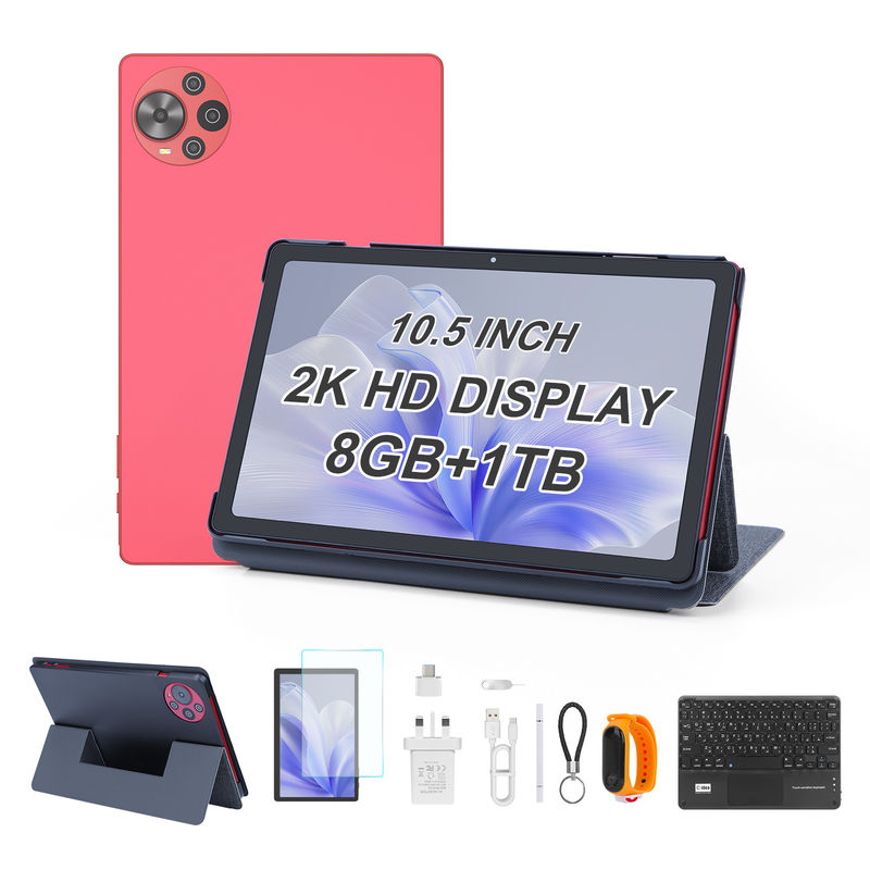 C Idea Android 14 Tablet Tablet edukacyjny z ekranem 2k dla uczniów z klawiaturą i myszą CM10500 Plus Red
