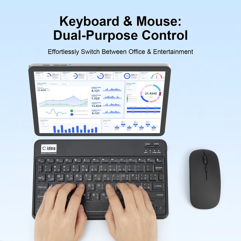 C Idea 10,1-calowy tablet PC Android 15 z klawiaturą i myszką CM8800plus Szary