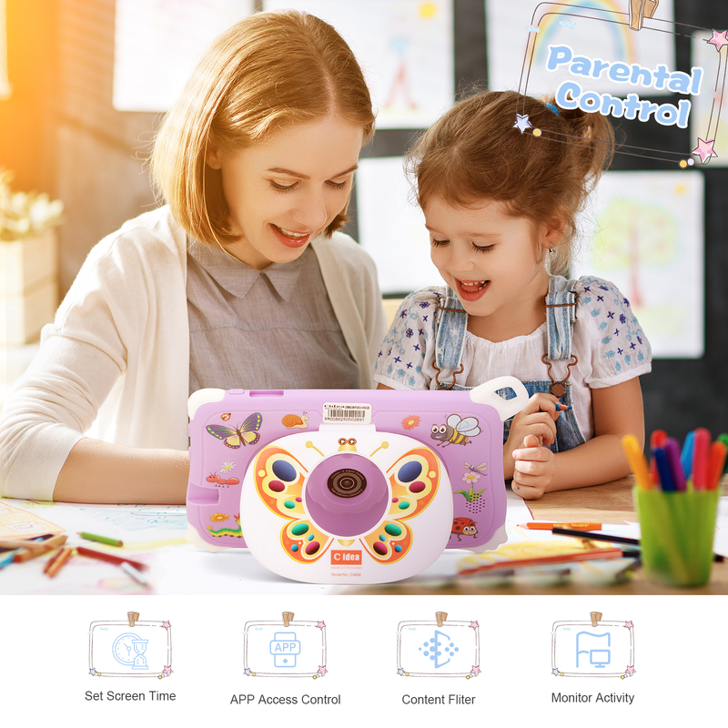 C Idea Android 15 Kids Tablet 8+256GB Tablet edukacyjny Kidspad z przyjazną aplikacją CM86 fioletowy