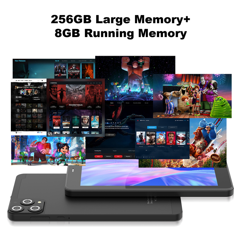 C idea 7 cali Tablet Wi-Fi z obudową 8+256GB Przechowywanie Procesor Quad Core 600x1024 IPS Ekran dotykowy CM516 czarny