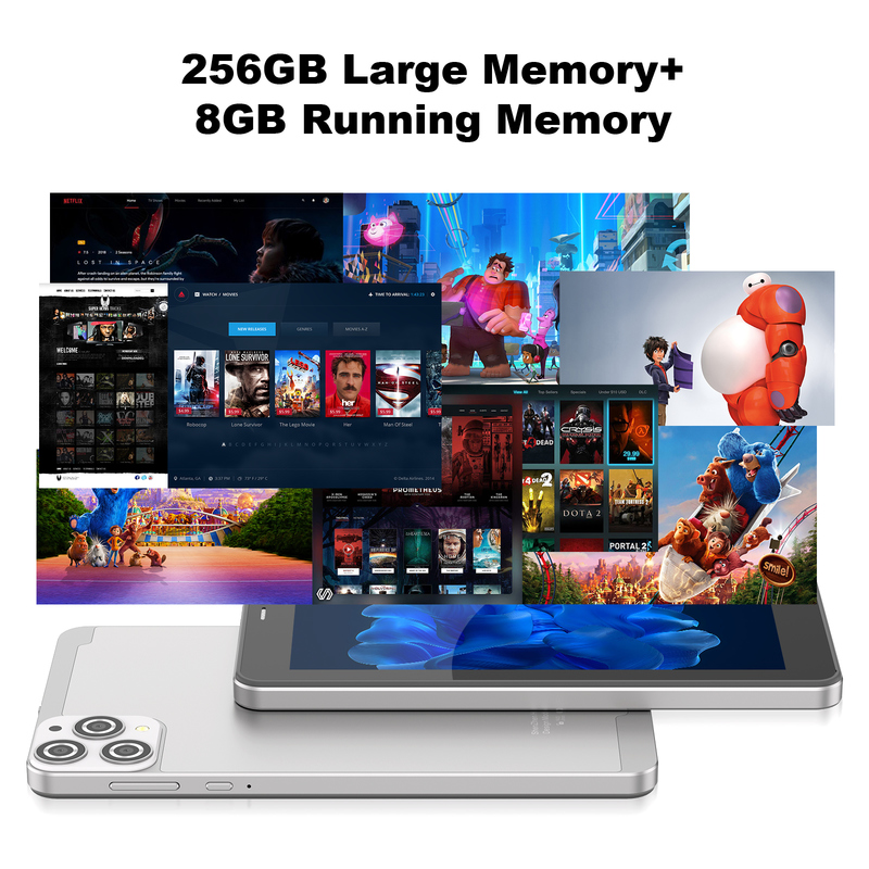 Tablet C idea 7 cali z Wi-Fi z etui, pamięć 8+256GB, procesor Quad Core, ekran dotykowy IPS 600x1024 CM516 srebrny