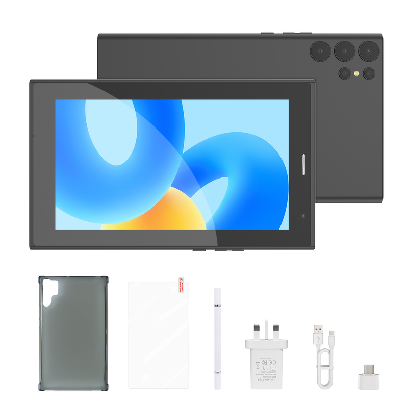 Tablet C idea 7 cali z Wi-Fi z etui, pamięć 8+256GB, procesor Quad Core, ekran dotykowy IPS 600x1024 CM524 czarny