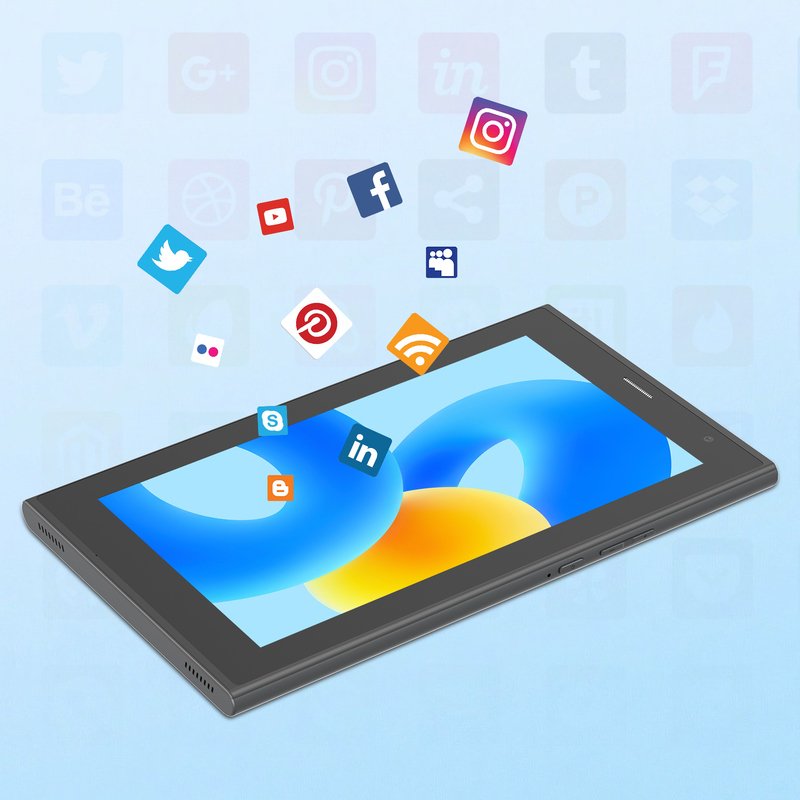 Tablet C idea 7 cali z Wi-Fi z etui, pamięć 8+256GB, procesor Quad Core, ekran dotykowy IPS 600x1024 CM524 szary