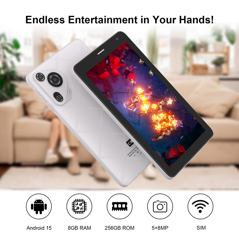 C idea 7 cali Tablet Wi-Fi z obudową 8+256GB Przechowywanie Procesor Quad Core 600x1024 IPS Ekran dotykowy CM528 biały