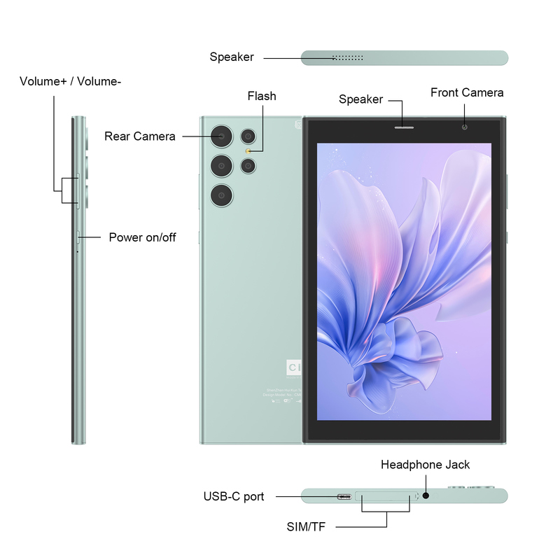 C idea 8-calowy tablet Wi-Fi z pamięcią 8+512GB, czterordzeniowym procesorem, ekranem dotykowym IPS 800x1280, zielony CM824
