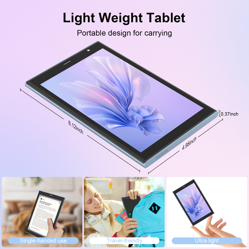 C idea 8-calowy tablet Wi-Fi z pamięcią 8+512GB, czterordzeniowym procesorem, ekranem dotykowym IPS 800x1280, niebieski CM824