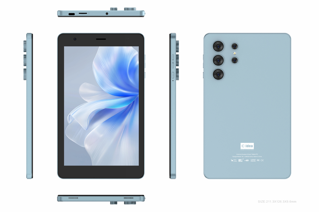 C idea 8-calowy tablet Wi-Fi z pamięcią 8+512GB, procesorem MTK6737 Quad Core, ekranem dotykowym IPS 800x1280 CM826