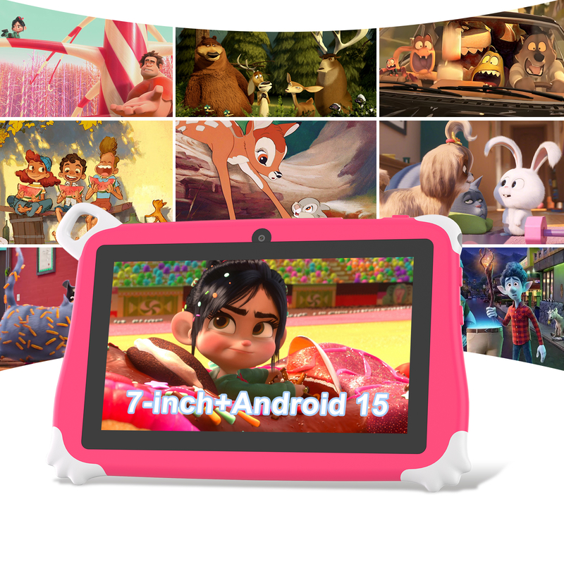 C Idea Android 15 Kids Tablet 8+256GB Tablet edukacyjny Kidspad z przyjazną aplikacją CM86 różowy