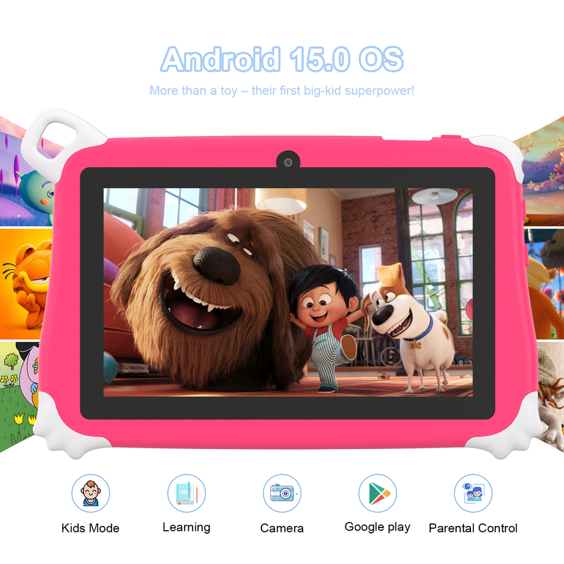 C Idea Android 15 Kids Tablet 8+256GB Tablet edukacyjny Kidspad z przyjazną aplikacją CM86 różowy