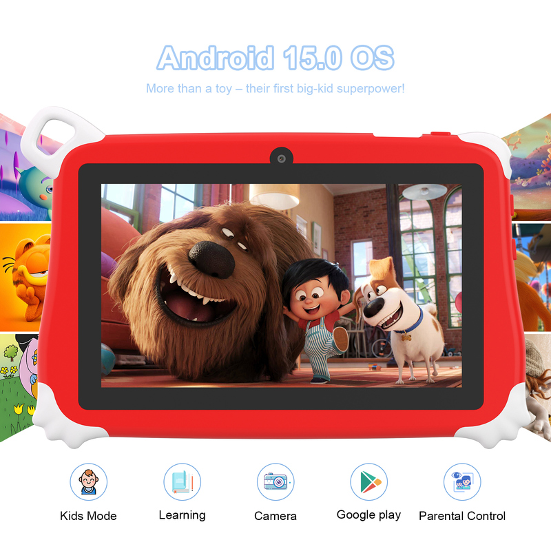 C Idea Android 15 Tablet dla dzieci 8+256GB Tablet edukacyjny Kidspad z przyjazną aplikacją CM86 czerwony